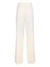 Max Mara High Waist Straight Leg Trousers With Pockets In White