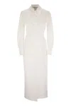 Max Mara Wrap Design Dress Buttoned Cuffs In White