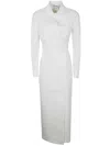 Max Mara Waist Belted French Cuffs Long Sleeve Midi Dress In White