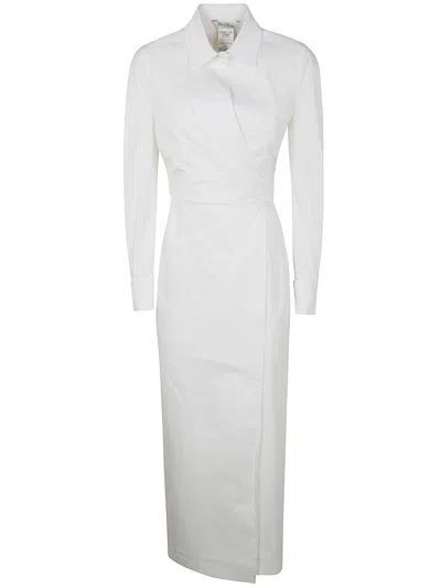MAX MARA BALZAC LONG DRESS,2511221053600 002 WHITE