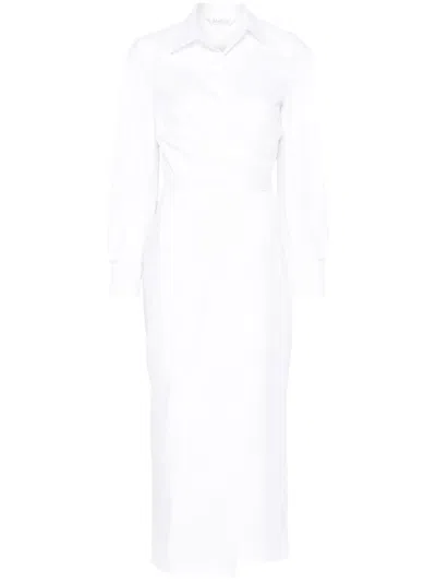 Max Mara White Shirt Dress In Cotton Twill