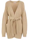 Max Mara Balzac Crochet Wool And Cashmere Cardigan In Beige