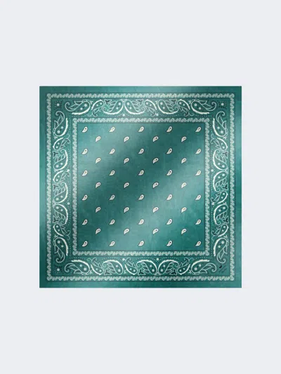 Max Mara Bandanna Print Silk Foulard In Green