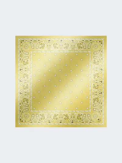 Max Mara Bandanna Print Silk Foulard In Yellow