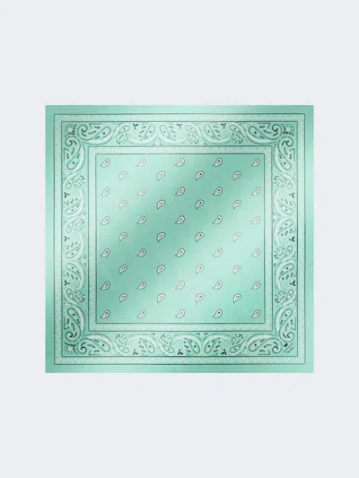 Max Mara Bandanna Print Silk Foulard In Green