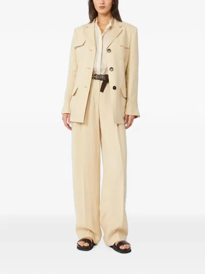Max Mara Band-collar Shirt In Brown