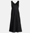 Max Mara Banjo Silk Satin Midi Dress In Black