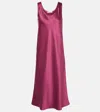 Max Mara Banjo Silk Satin Midi Dress In Pink