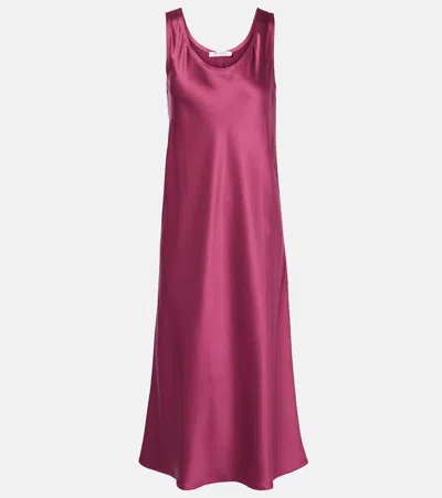 Max Mara Banjo Silk Satin Midi Dress In Pink