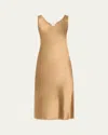Max Mara Banjo Slip Midi Silk Dress In Camel