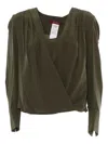 Max Mara Barbara Crepe De Chine Blouse In 绿色