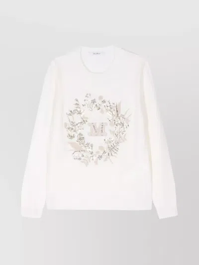 MAX MARA BARI KNITWEAR WITH LONG SLEEVES AND EMBELLISHMENTS
