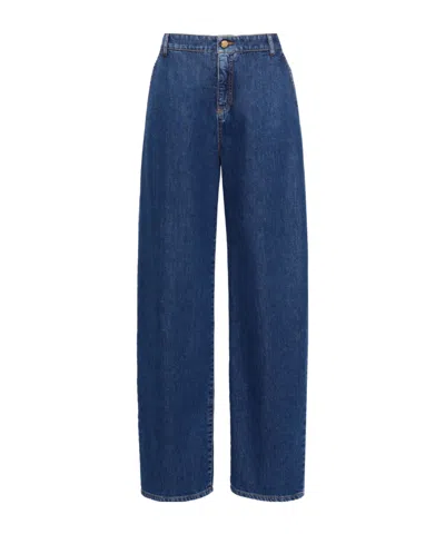 Max Mara Barrel-leg Denim Trousers In Blue