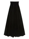 Max Mara Bartolo Pleated Velvet Skirt In Black