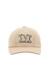 Max Mara Cotton Libero Baseball Cap With Curved Brim In Beige