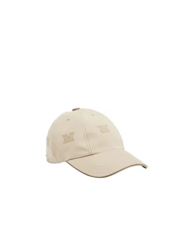 Max Mara Baseball Cap With Curved Brim In Nude