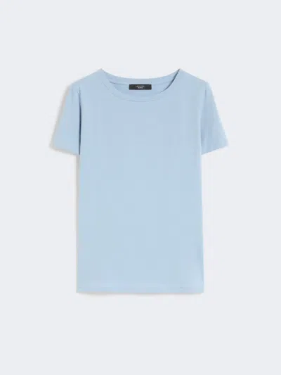 Max Mara Basic Cotton Jersey T-shirt In Blue