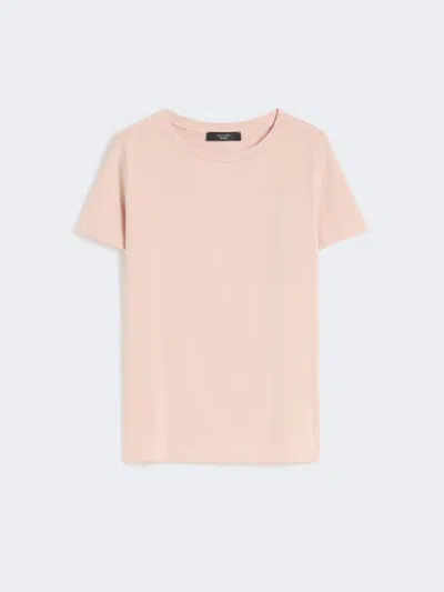 Max Mara Basic Cotton Jersey T-shirt In Pink