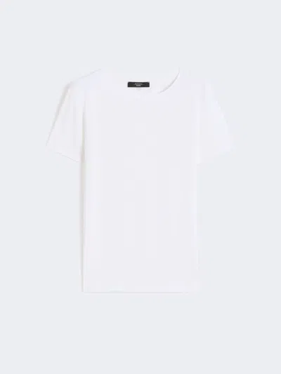 Max Mara Basic Cotton Jersey T-shirt In White