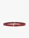Max Mara Basic Leather Belt In Bordeaux
