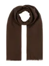 Max Mara Luxurious Silk And Wool Scarf In 褐色