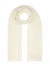 Max Mara Ivory Silk And Wool Scarf In 白色