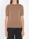 Max Mara Basic Wool Sweater In Brown