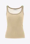 Max Mara Bastia Sleeveless Ribbed Top In Beige