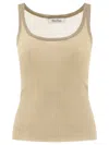 Max Mara Bastia Sleeveless Ribbed Top In Beige