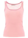 Max Mara Bastia Ribbed Silk Tank Top In Pink