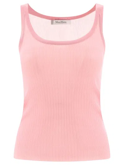 MAX MARA MAX MARA "BASTIA" RIBBED SILK TANK TOP