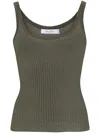 Max Mara Silk Tank Top In Green