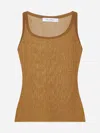 Max Mara Bastia Silk Knit Tank Top In Tobacco