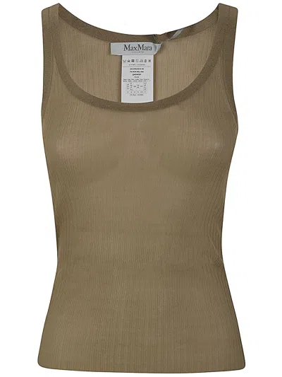 Max Mara Bastia Silk Tank Top In Green