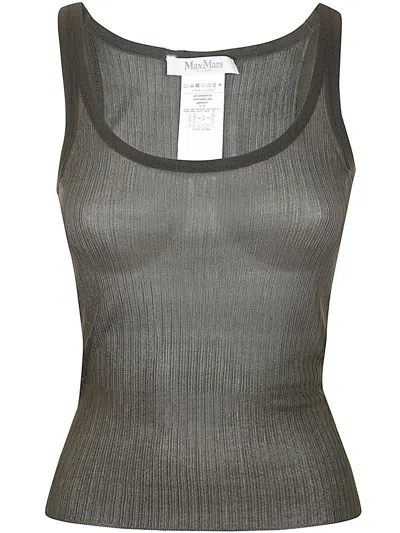 Max Mara Bastia Silk Tank Top In Green