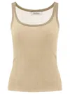 Max Mara Bastia Sleeveless Ribbed Top In Beige