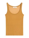 Max Mara Semi-sheer Fine-ribbed Top In Cuir