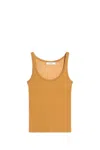 Max Mara Semi-sheer Fine-ribbed Top In Cuir