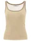 Max Mara Bastia Sleeveless Ribbed Top In Beige