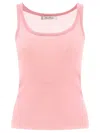 Max Mara Bastia Ribbed Silk Tank Top In Pink