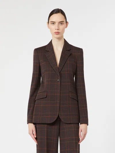 Max Mara Bate Wool-cotton Jacket In Brown