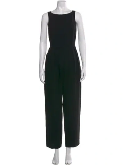 Pre-owned Max Mara Bateau Neckline Jumpsuit In Black