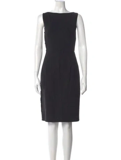 Pre-owned Max Mara Bateau Neckline Knee-length Dress In Black