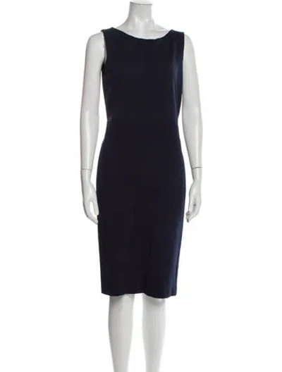 Pre-owned Max Mara Bateau Neckline Knee-length Dress In Black