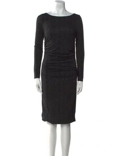 Pre-owned Max Mara Bateau Neckline Knee-length Dress In Black