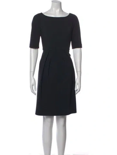 Pre-owned Max Mara Bateau Neckline Knee-length Dress In Black