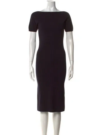 Pre-owned Max Mara Bateau Neckline Knee-length Dress In Black
