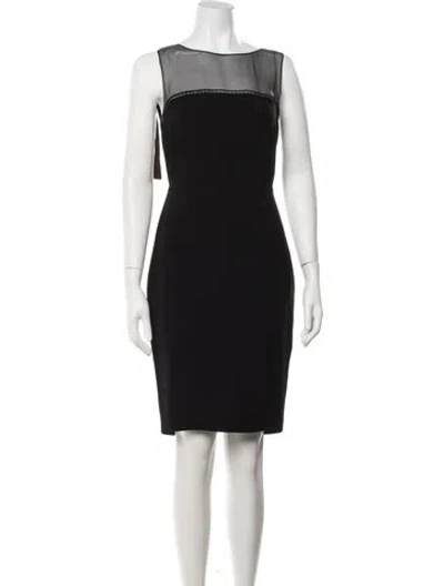Pre-owned Max Mara Bateau Neckline Knee-length Dress In Black