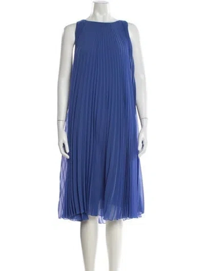 Pre-owned Max Mara Bateau Neckline Knee-length Dress In Blue