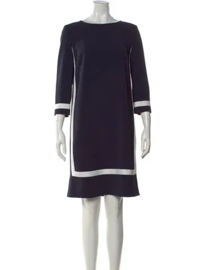 Pre-owned Max Mara Bateau Neckline Knee-length Dress In Blue